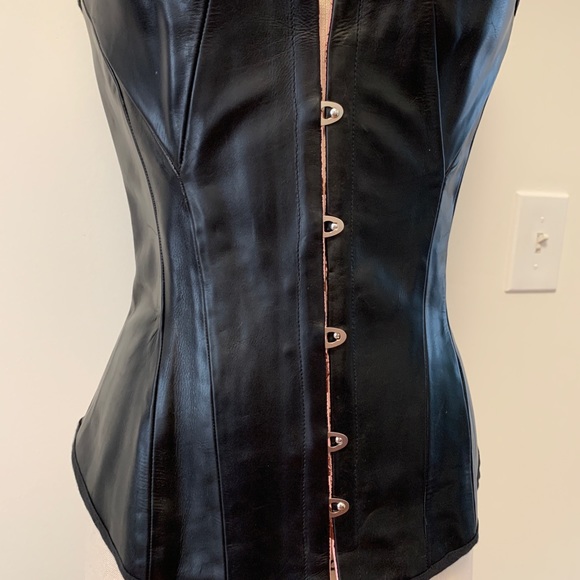 Leather corset XS / S black - Picture 4 of 7